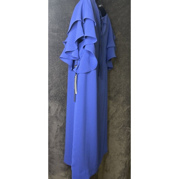 Adrianna Papell Womens Blue Ruffle Sleeve Short Shift Dress Size 4 NWT - Picture 9 of 10